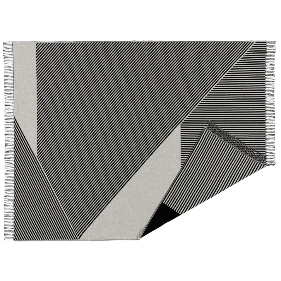 Cotton Blankets & Throws^NJRD Stripes cotton throw, Black