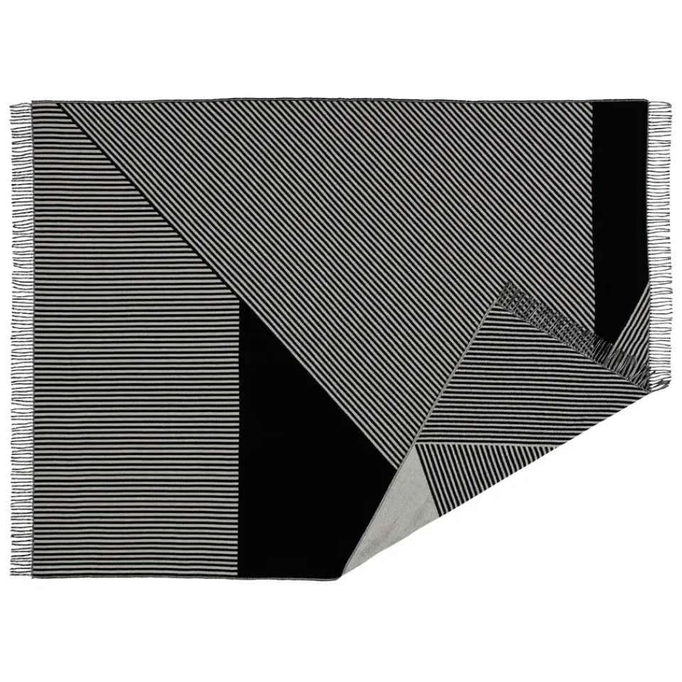Cotton Blankets & Throws^NJRD Stripes cotton throw, Black