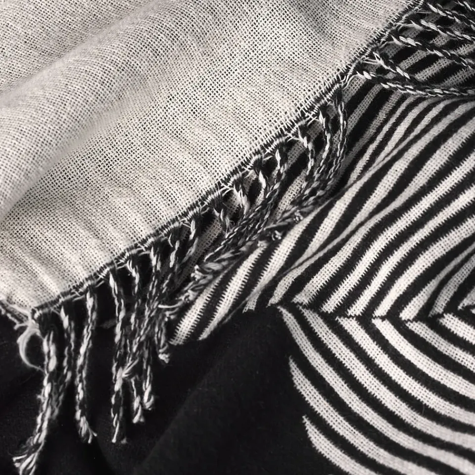Cotton Blankets & Throws^NJRD Stripes cotton throw, Black