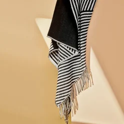 Cotton Blankets & Throws^NJRD Stripes cotton throw, Black