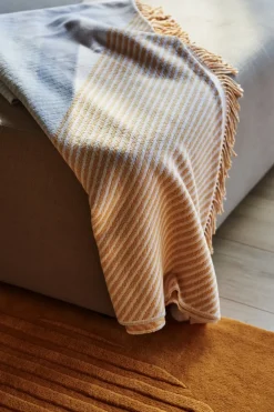 Best NJRD Stripes cotton throw, Yellow