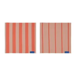 Mette Ditmer Stripes dishcloth 33x33 cm 2-pack, Latte PinkOrange