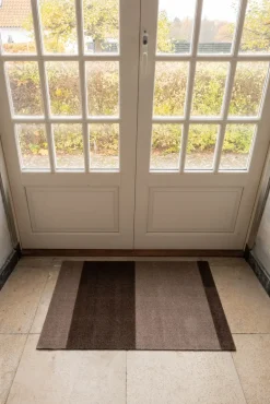 Door Mats^Tica copenhagen Stripes doormat horizontal, Sand-. 60x90 cm Brown