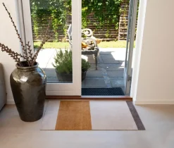 Door Mats^Tica copenhagen Stripes doormat horizontal, Ivory-dijon-brown. 60x90 cm BeigeOrange