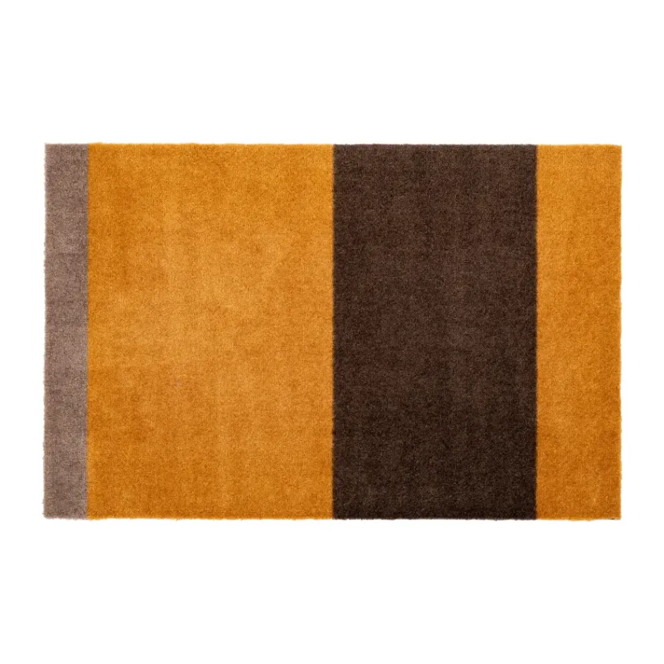 Door Mats^Tica copenhagen Stripes doormat horizontal, Dijon-brown-sand. 60x90 cm Orange