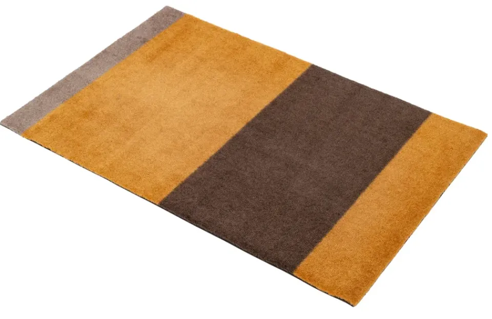Door Mats^Tica copenhagen Stripes doormat horizontal, Dijon-brown-sand. 60x90 cm Orange