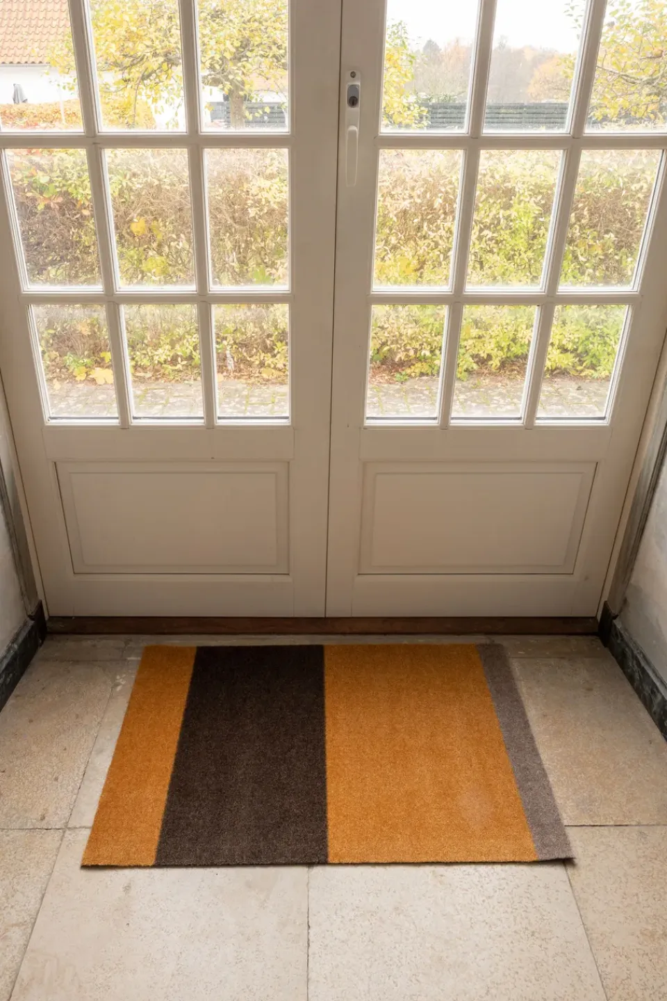 Door Mats^Tica copenhagen Stripes doormat horizontal, Dijon-brown-sand. 60x90 cm Orange