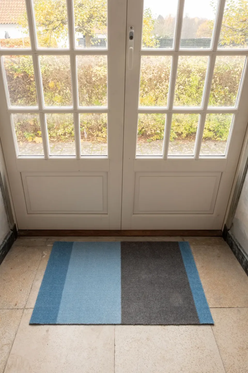 Door Mats^Tica copenhagen Stripes doormat horizontal, -steel grey. 60x90 cm Blue