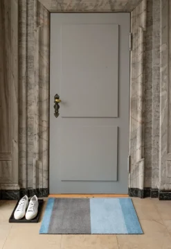 Door Mats^Tica copenhagen Stripes doormat horizontal, -steel grey. 60x90 cm Blue