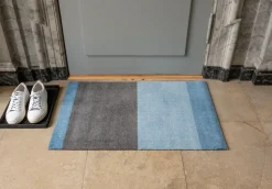 Door Mats^Tica copenhagen Stripes doormat horizontal, -steel grey. 60x90 cm Blue