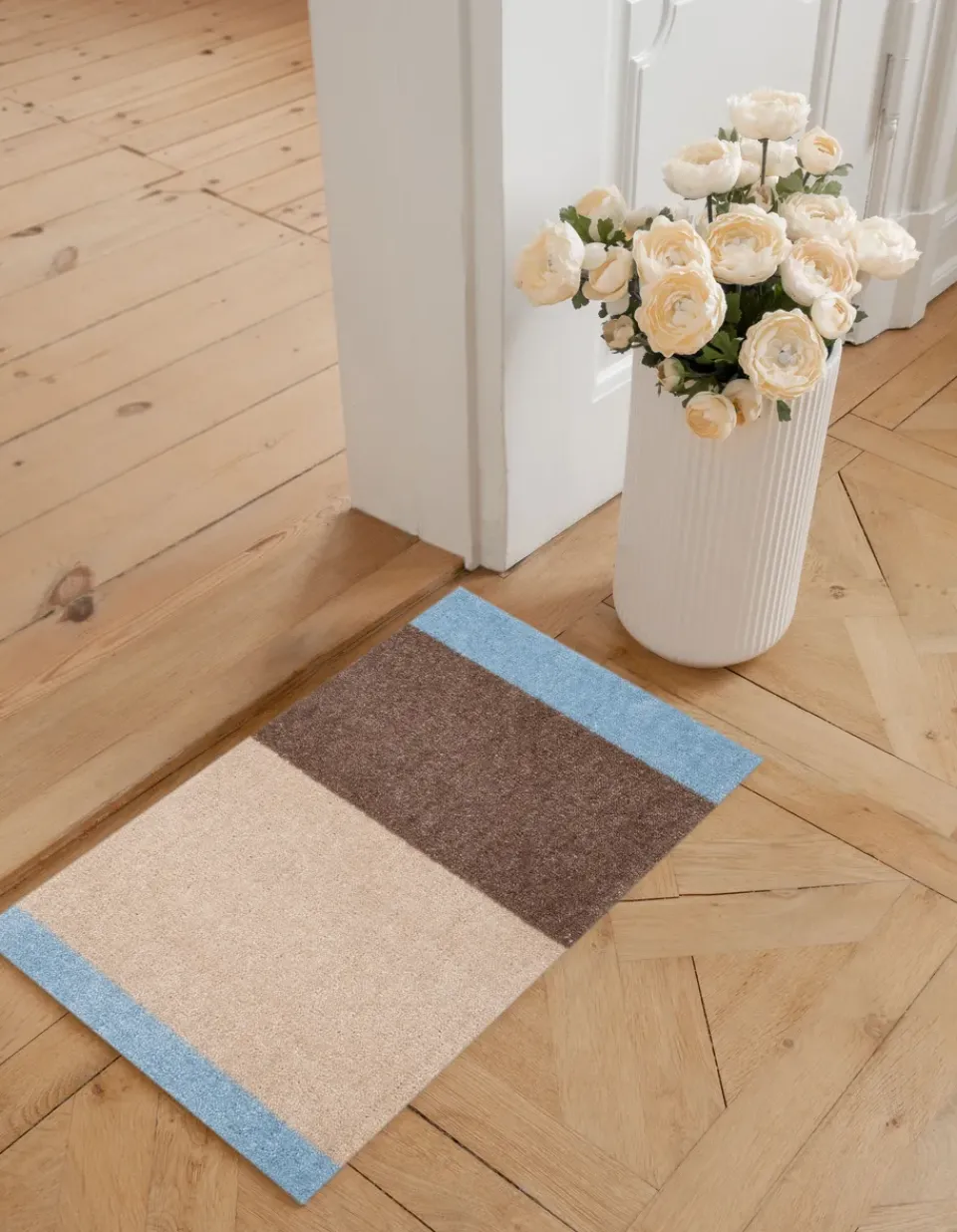 Door Mats^Tica copenhagen Stripes doormat horizontal, Ivory-sand-blue, 40x60 cm Multi