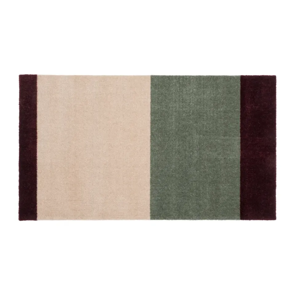 Clearance Tica copenhagen Stripes doormat horizontal, Green-ivory-bordeaux, 60x90 cm Multi