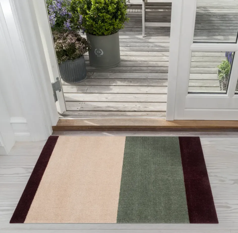 Clearance Tica copenhagen Stripes doormat horizontal, Green-ivory-bordeaux, 60x90 cm Multi