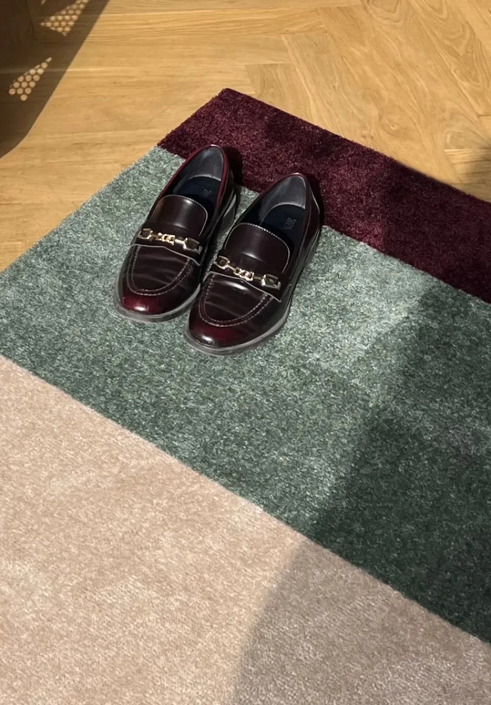 Clearance Tica copenhagen Stripes doormat horizontal, Green-ivory-bordeaux, 60x90 cm Multi