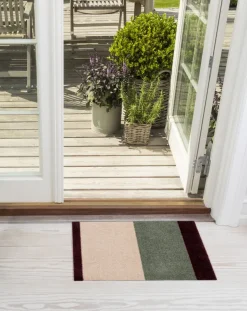 Door Mats^Tica copenhagen Stripes doormat horizontal, Green-ivory-bordeaux, 40x60 cm Multi