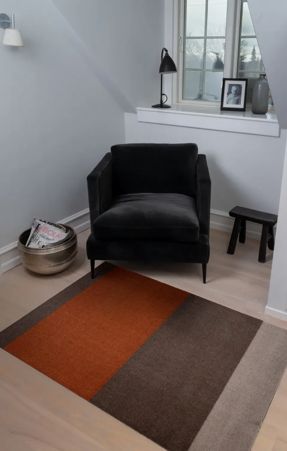 Tica copenhagen Stripes hallway rug horizontal, -terracotta90x130 cm Brown