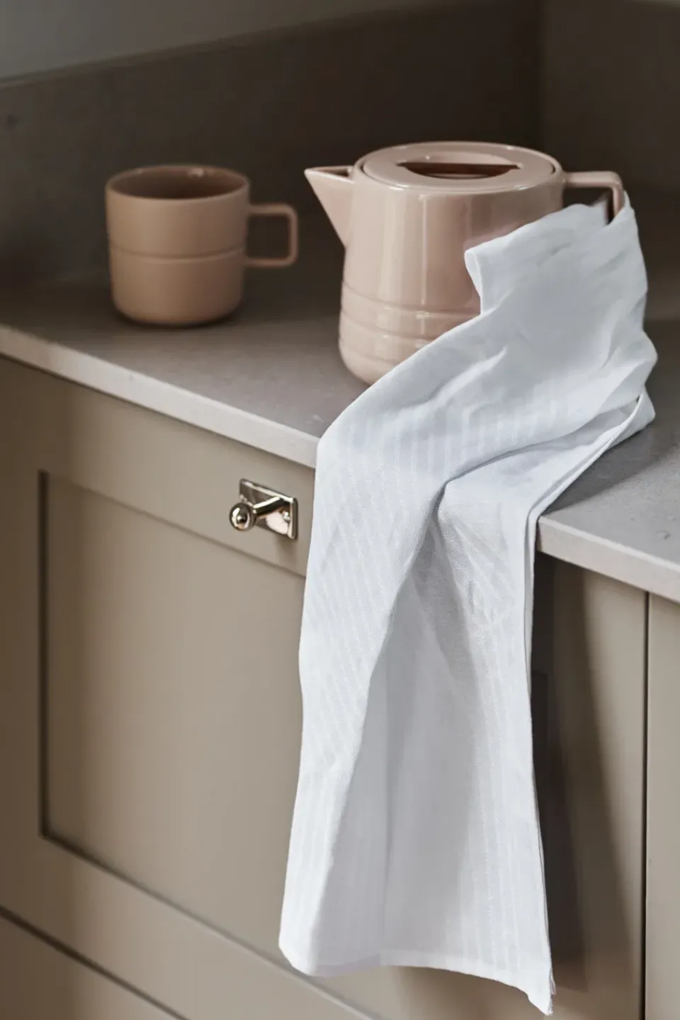 Clearance NJRD Stripes kitchen towel 47x70 cm 2-pack, White