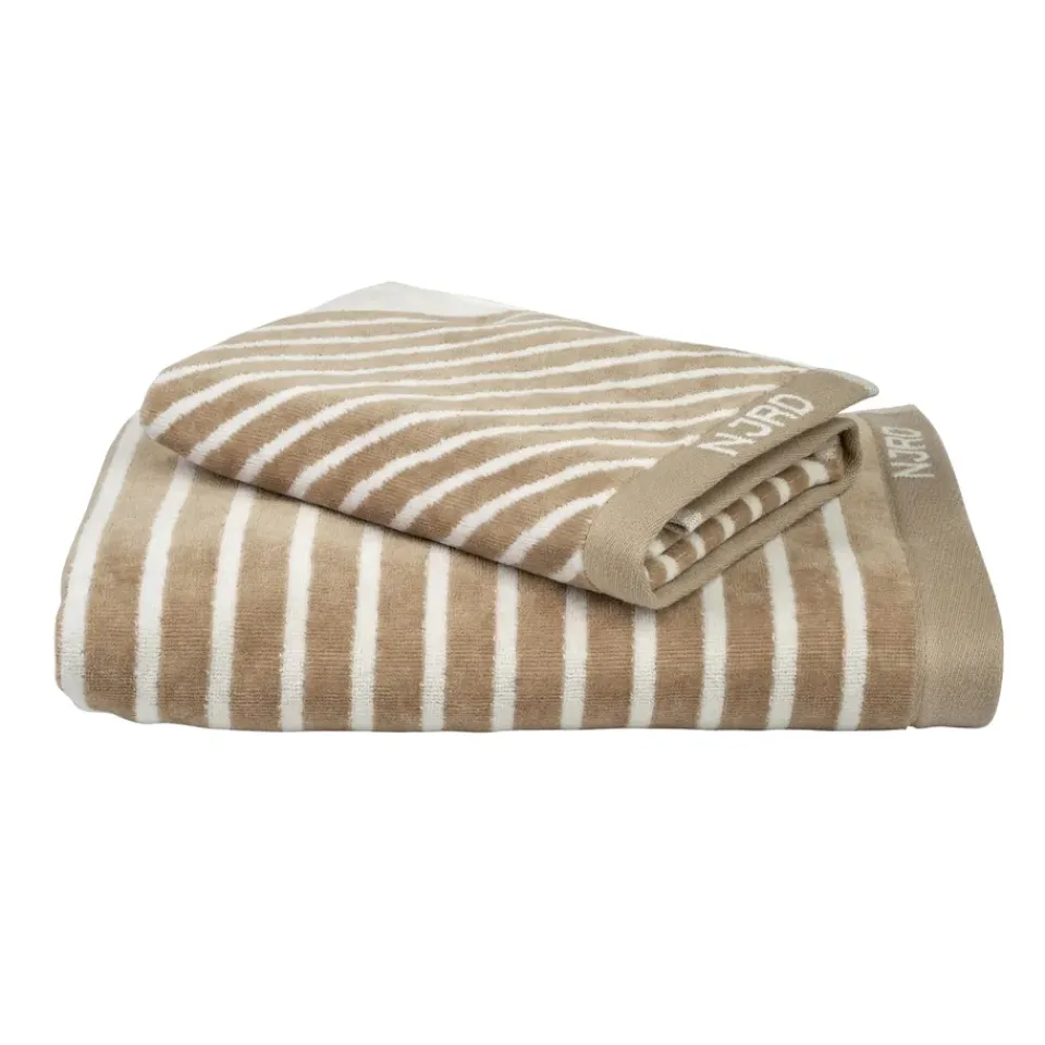 Towels^NJRD Stripes towel 50x70 cm, Beige