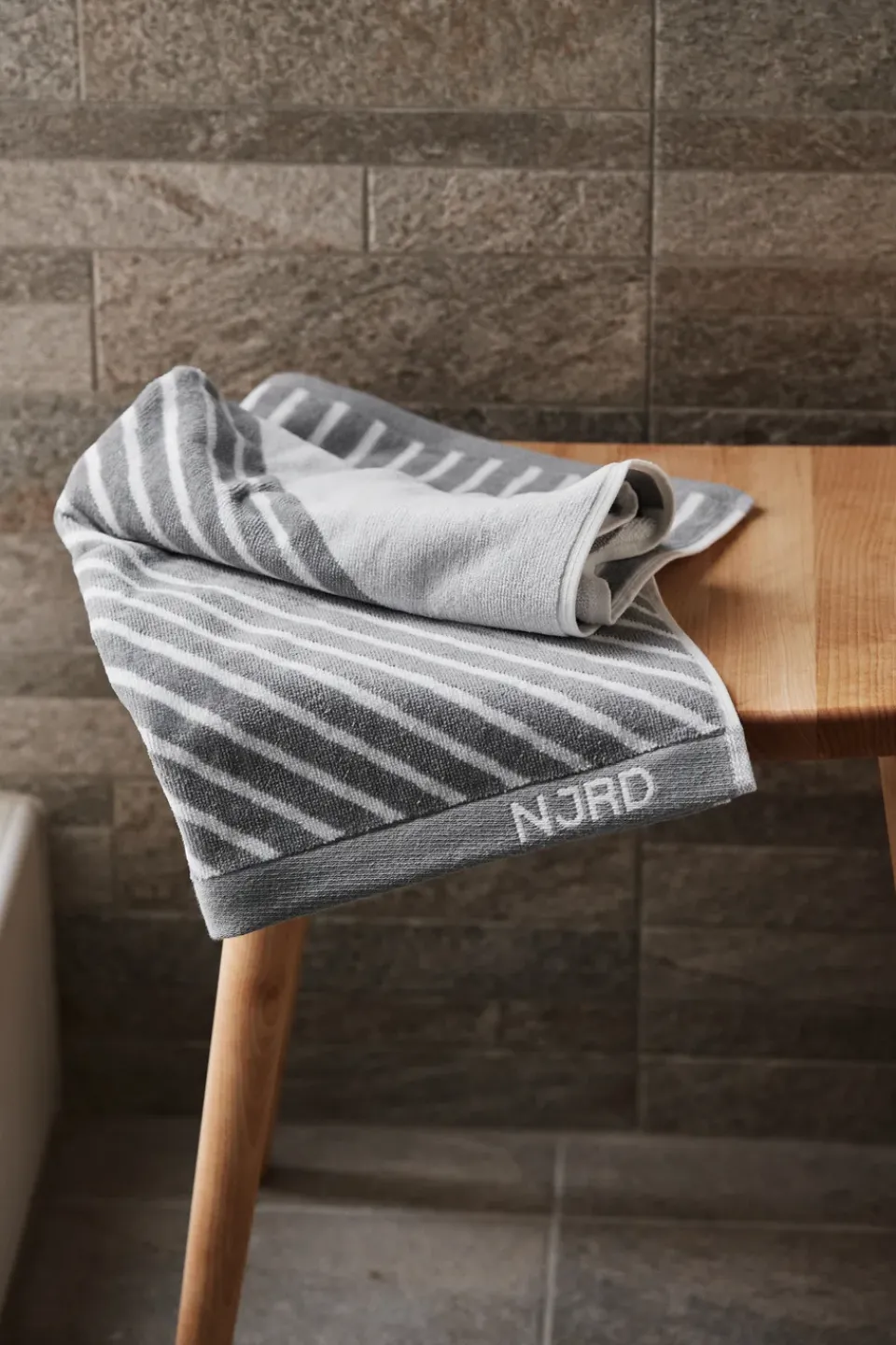 Towels^NJRD Stripes towel 50x70 cm, Grey