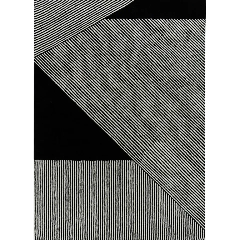 Online NJRD Stripes wool rug , 200x300 cm Black