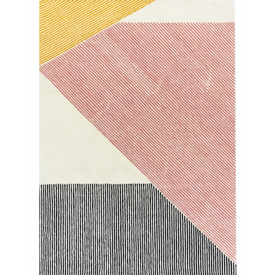 Wool Rugs^NJRD Stripes wool rug pink, 200x300 cm Multi