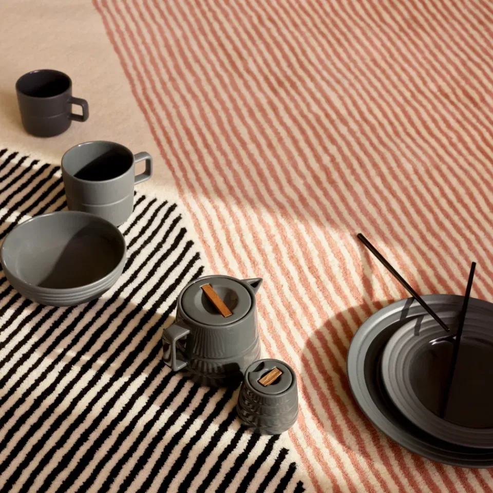 Wool Rugs^NJRD Stripes wool rug pink, 200x300 cm Multi