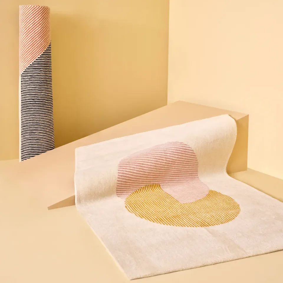 New NJRD Stripes wool rug pink, 170x240 cm Multi