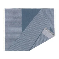 Discount NJRD Stripes wool throw 130x185 cm, Blue