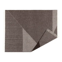 Wool Blankets & Throws^NJRD Stripes wool throw 130x185 cm, Brown