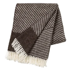 Wool Blankets & Throws^NJRD Stripes wool throw 130x185 cm, Brown