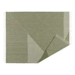 Online NJRD Stripes wool throw 130x185 cm, Green