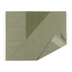 Online NJRD Stripes wool throw 130x185 cm, Green