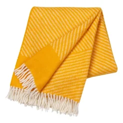 Wool Blankets & Throws^NJRD Stripes wool throw 130x185 cm, Yellow
