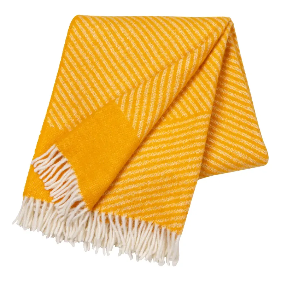 Wool Blankets & Throws^NJRD Stripes wool throw 130x185 cm, Yellow