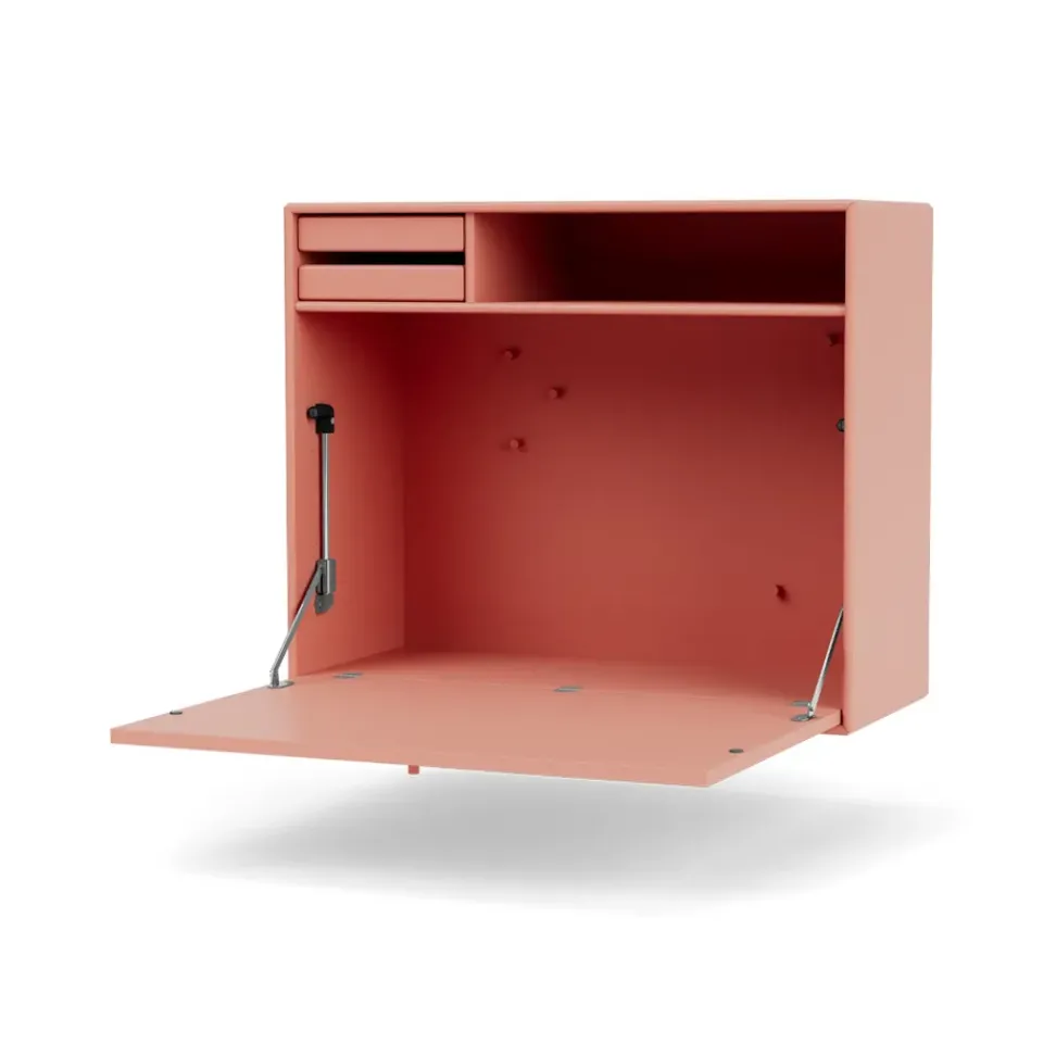 Desks^Montana STUDIO desk, wall hung, Rhubarb 151 Pink