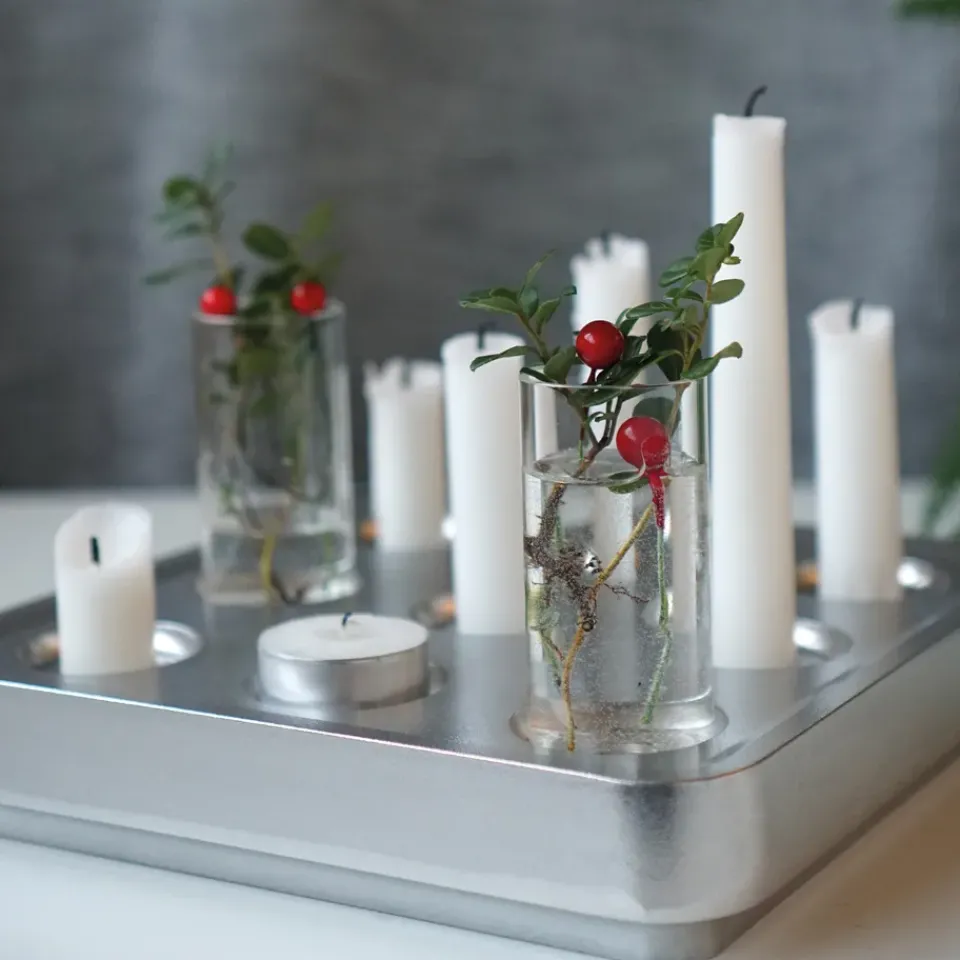 Candle Holders^Born In Sweden Stumpastaken ball polished, Small Silver-coloured