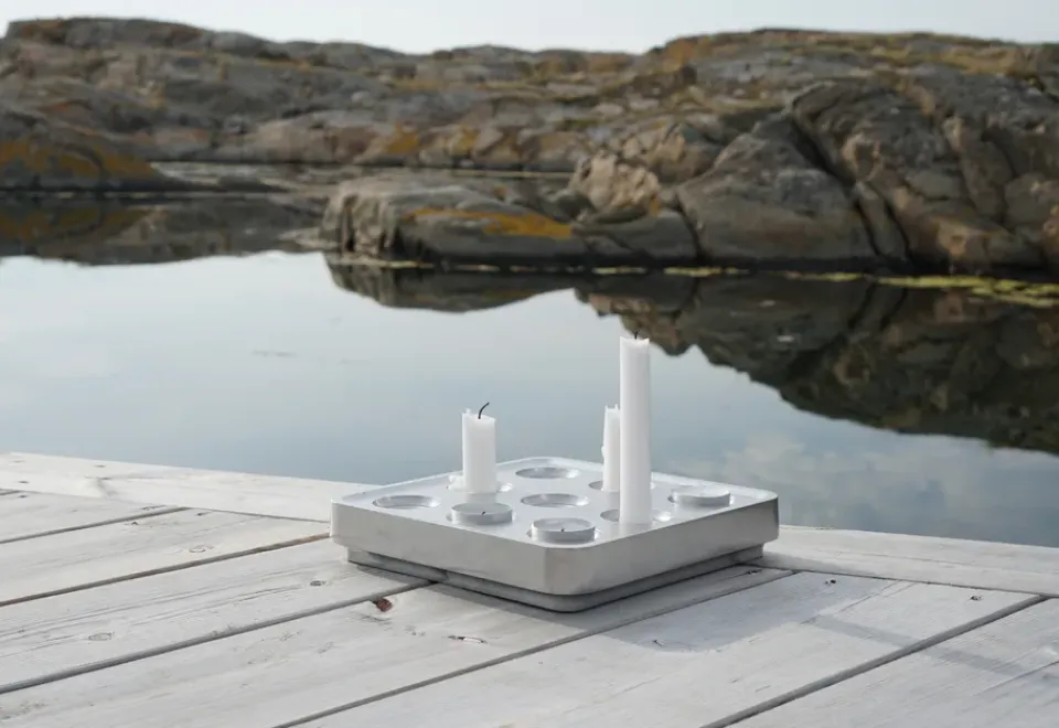 Candle Holders^Born In Sweden Stumpastaken ball polished, Small Silver-coloured
