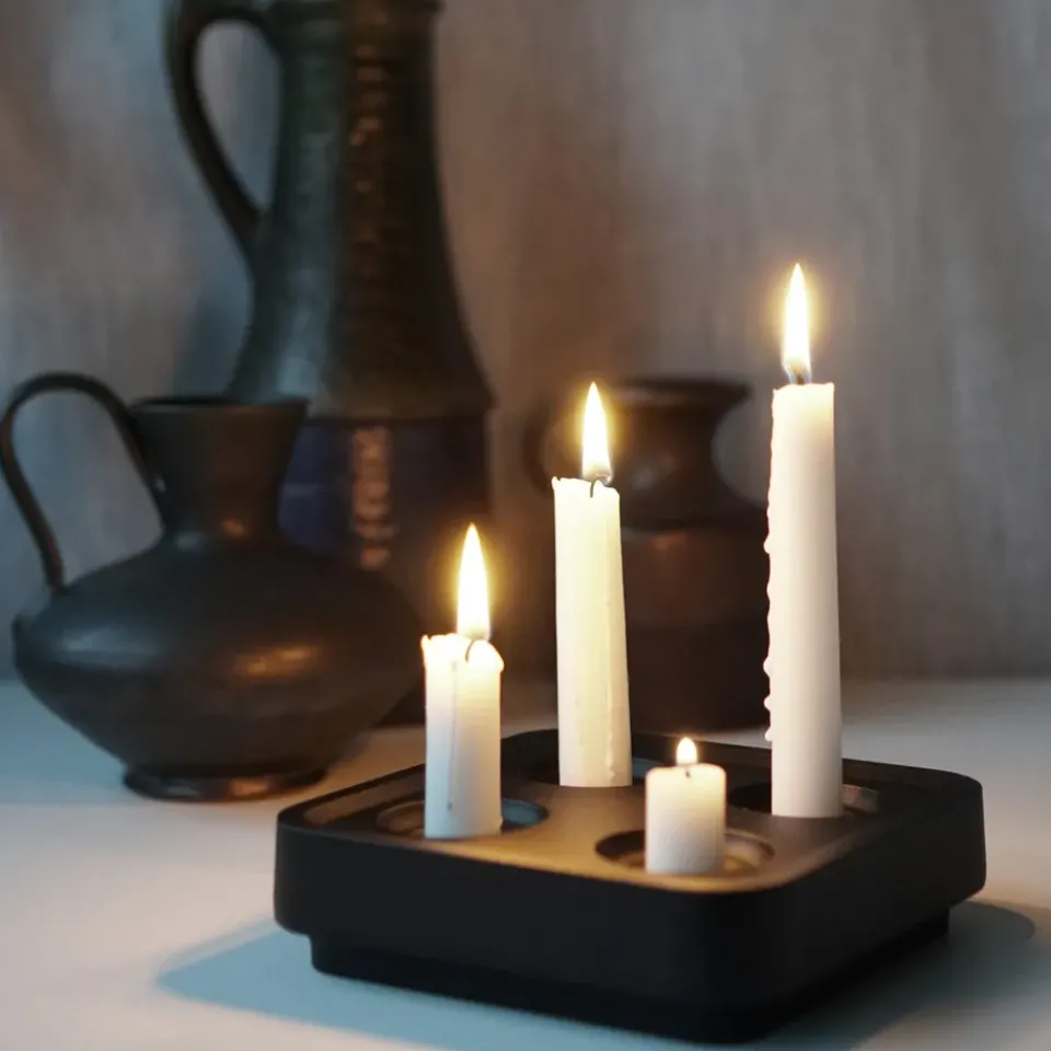 Advent Candle Holders^Born In Sweden Stumpastaken Four, Black