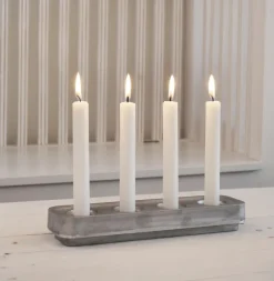 Advent Candle Holders^Born In Sweden Stumpastaken long ball polished, 8.5x29.5 cm Silver-coloured