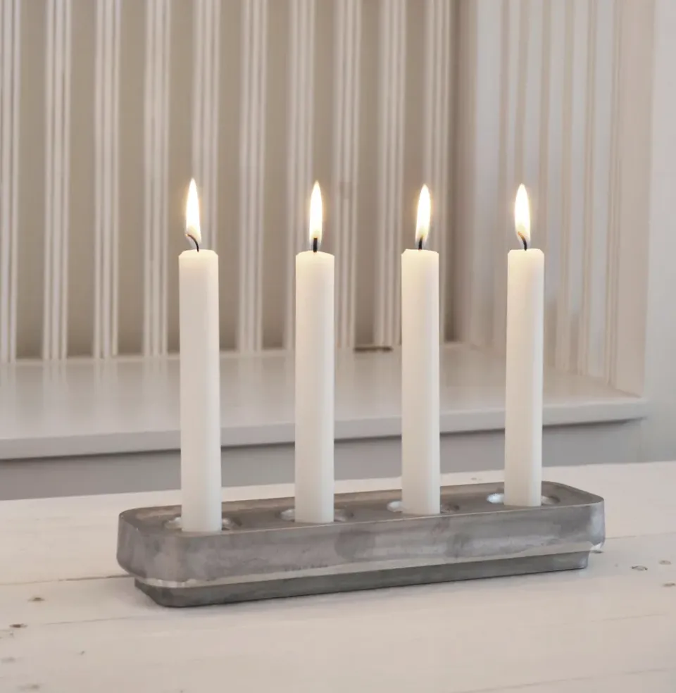 Advent Candle Holders^Born In Sweden Stumpastaken long ball polished, 8.5x29.5 cm Silver-coloured