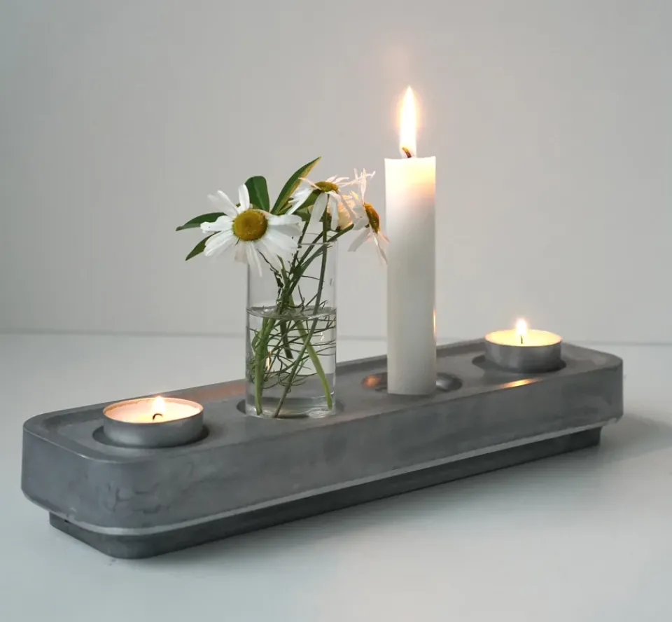 Advent Candle Holders^Born In Sweden Stumpastaken long ball polished, 8.5x29.5 cm Silver-coloured