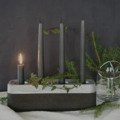 Advent Candle Holders^Born In Sweden Stumpastaken long ball polished, 8.5x29.5 cm Silver-coloured