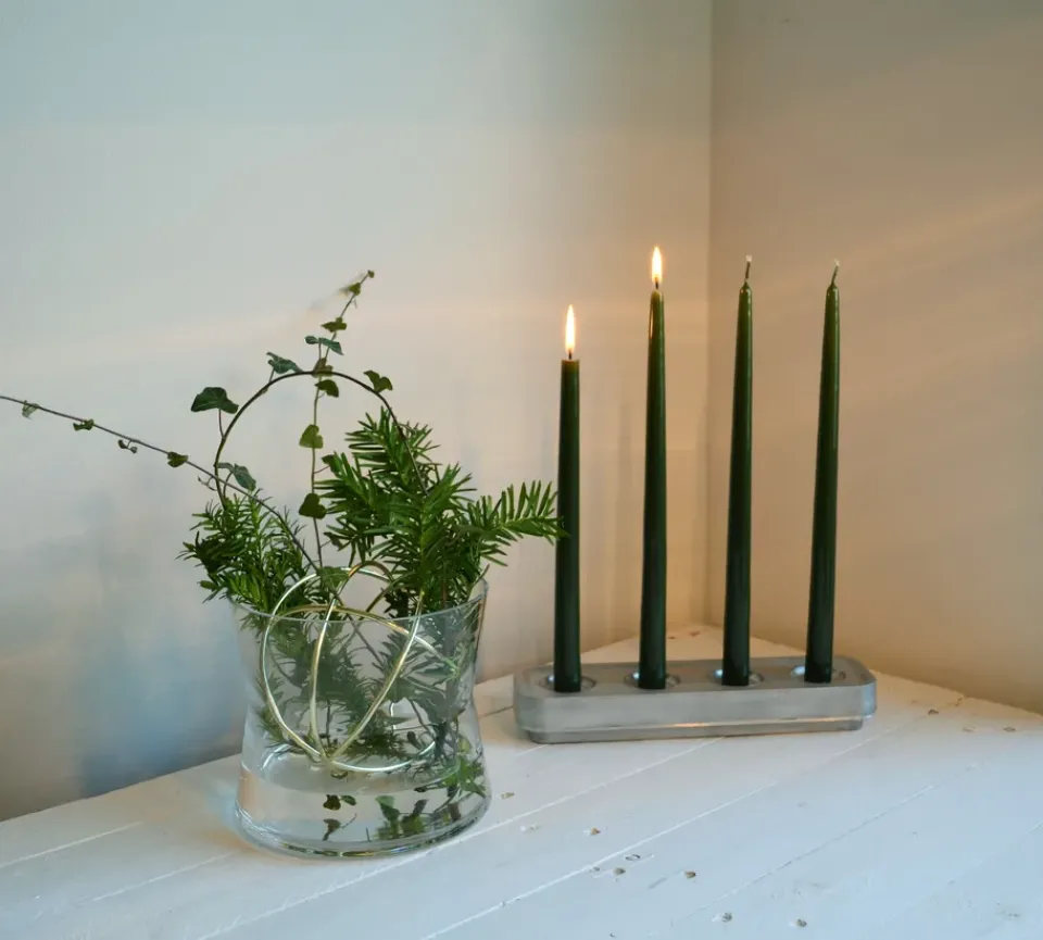 Advent Candle Holders^Born In Sweden Stumpastaken long ball polished, 8.5x29.5 cm Silver-coloured