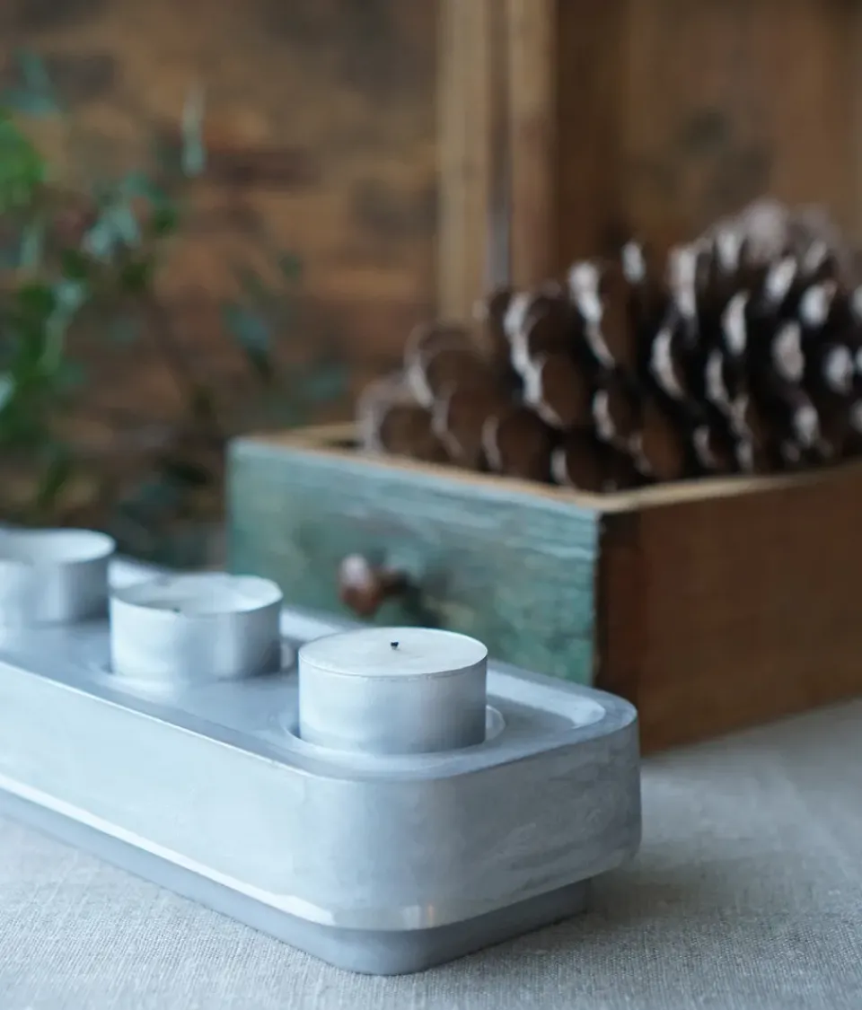 Advent Candle Holders^Born In Sweden Stumpastaken long ball polished, 8.5x29.5 cm Silver-coloured