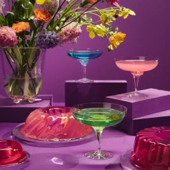 Champagne Glasses^Kosta Boda Sugar Dandy coupe glass 32 cl, pink Transparent
