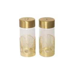 Salt & Pepper Shakers^Pluto Design Sun salt- and pepper mill, Gold-glass Gold-colouredTransparent