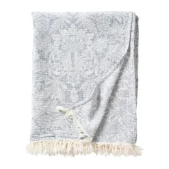 New Klippan Yllefabrik Sunflower cotton throw 140x200 cm, Dark denim Blue
