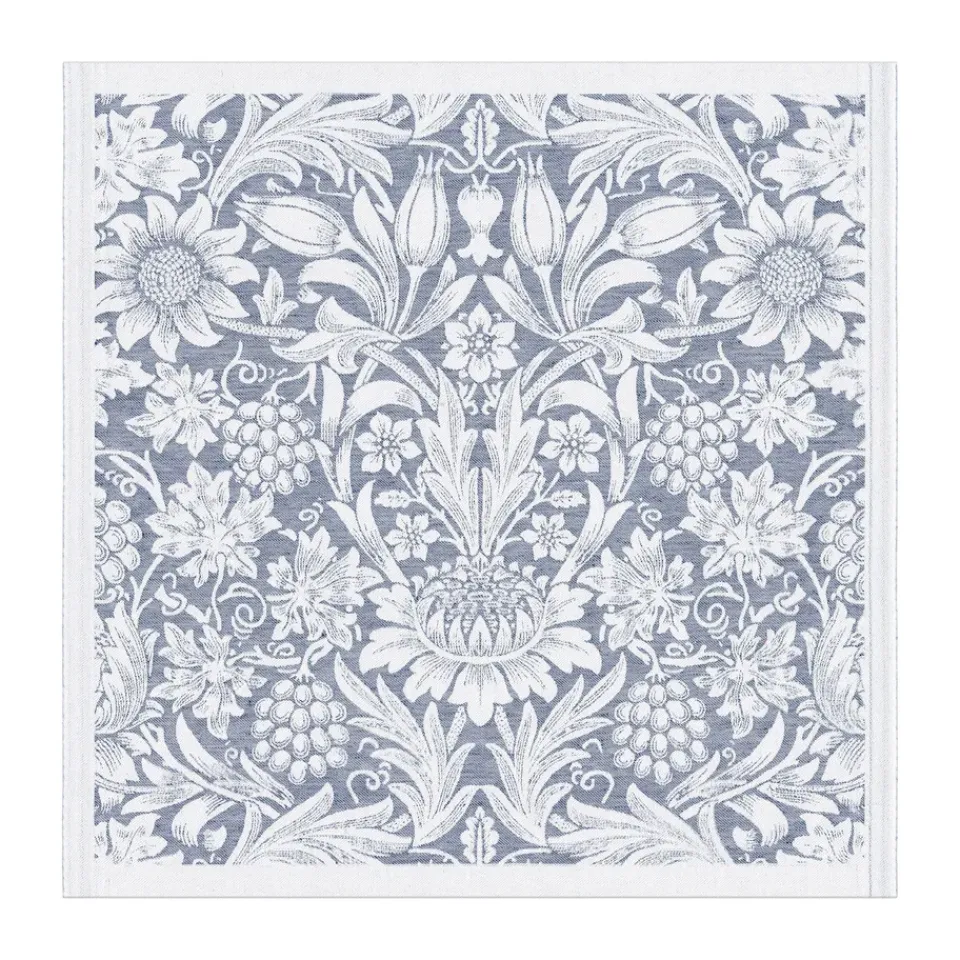 Linen & Cotton Napkins^Ekelund Linneväveri Sunflower napkin 50x50 cm, Blue