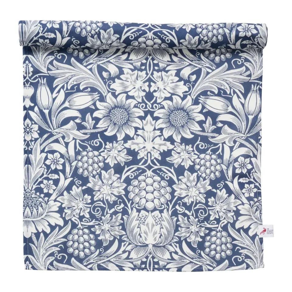 Online Klippan Yllefabrik Sunflower table runner 45x150 cm, Dark denim Blue