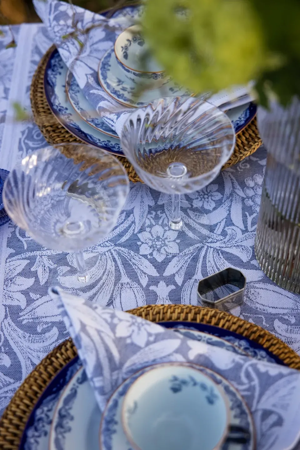 Online Ekelund Linneväveri Sunflower table runner 35x140 cm, Blue
